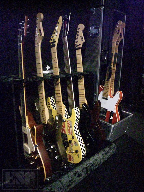 Some of Jun's guitars at Tokyo 2011